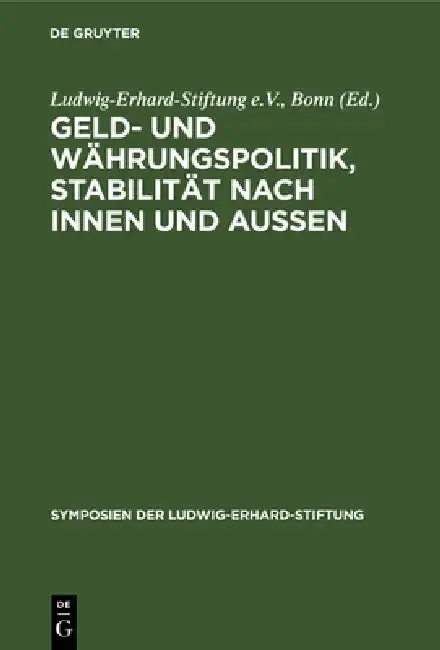 Cover of Geld- und Währungspolitik, Stabilität nach innen und aussen