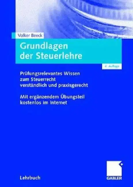 Cover of Grundlagen Der Steuerlehre