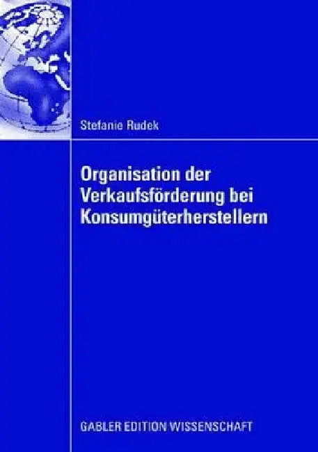 Cover of Organisation Der Verkaufsförderung Bei Konsumgüterherstellern