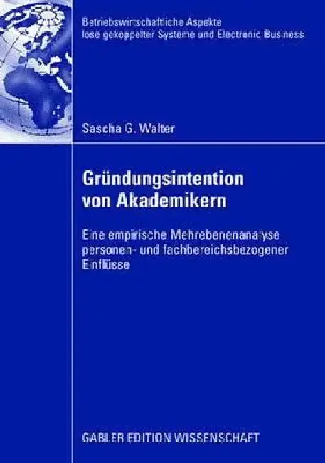 Cover of Gründungsintention Von Akademikern