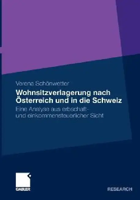 Cover of Wohnsitzverlagerung Nach Österreich Und in Die Schweiz