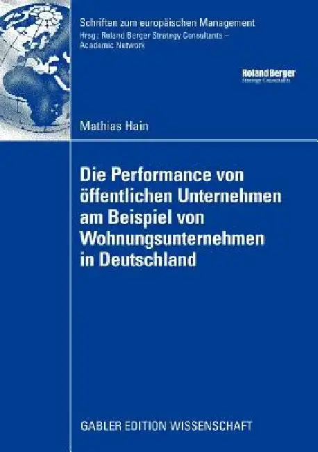 Cover of Die Performance Von Öffentlichen Unternehmen Am Beispiel Von Wohnungsunternehmen in Deutschland