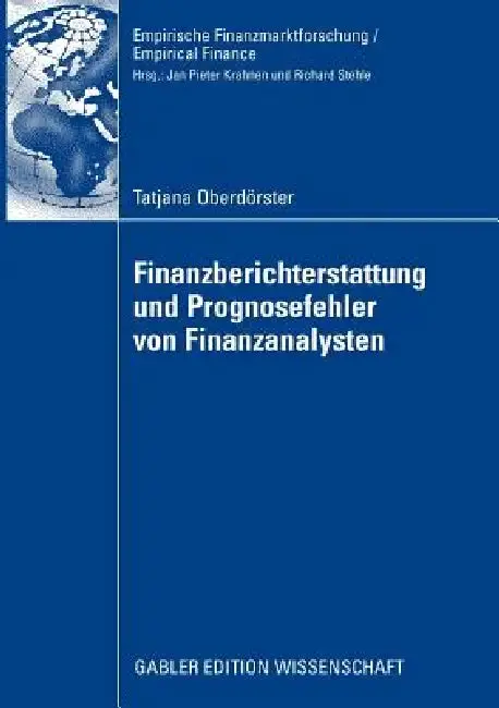Cover of Finanzberichterstattung Und Prognosefehler Von Finanzanalysten