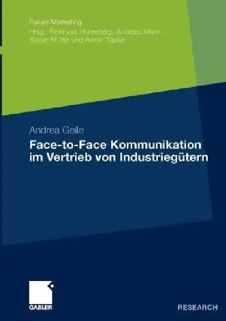 Cover of Face-To-Face Kommunikation Im Vertrieb Von Industriegütern