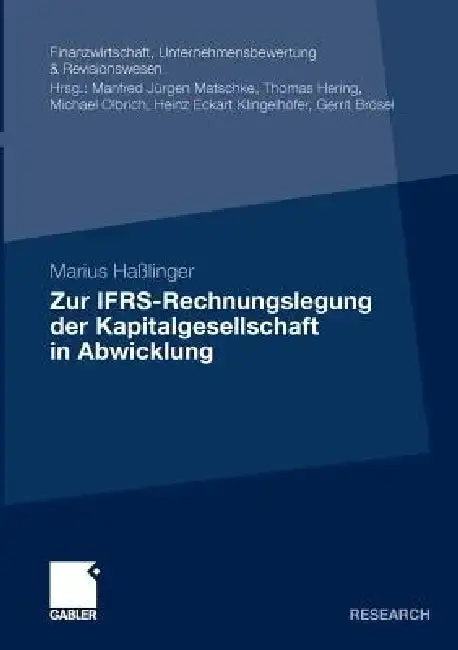 Cover of Zur Ifrs-Rechnungslegung Der Kapitalgesellschaft in Abwicklung