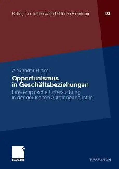 Cover of Opportunismus in Geschäftsbeziehungen