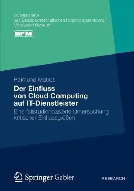 Cover of Der Einfluss Von Cloud Computing Auf It-Dienstleister