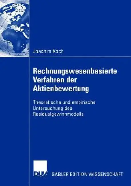 Cover of Rechnungswesenbasierte Verfahren Der Aktienbewertung