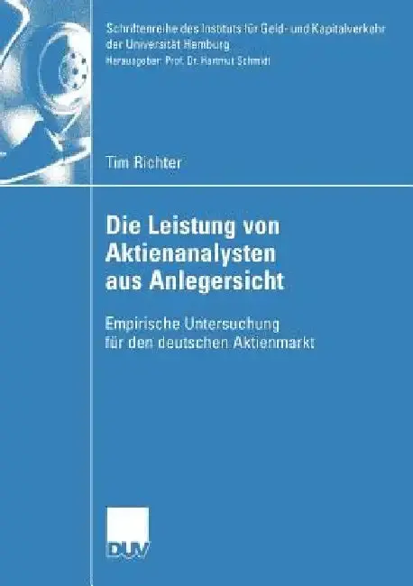 Cover of Die Leistung Von Aktienanalysten Aus Anlegersicht
