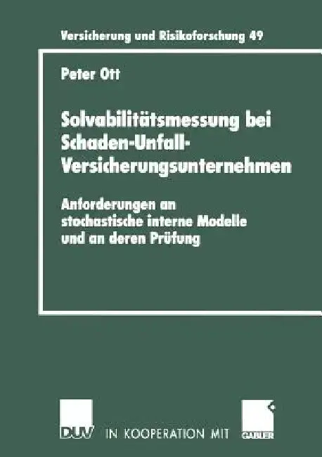 Cover of Solvabilitätsmessung Bei Schaden-Unfall-Versicherungsunternehmen
