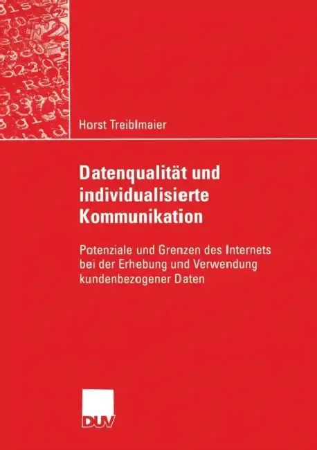 Cover of Datenqualität Und Individualisierte Kommunikation