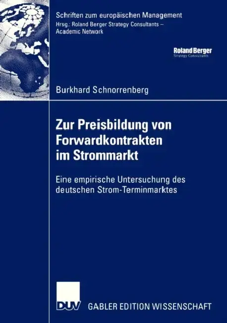 Cover of Zur Preisbildung Von Forwardkontrakten Im Strommarkt