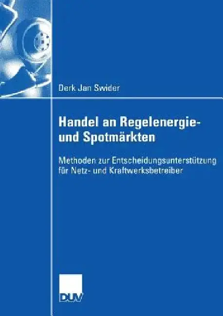 Cover of Handel an Regelenergie- Und Spotmärkten