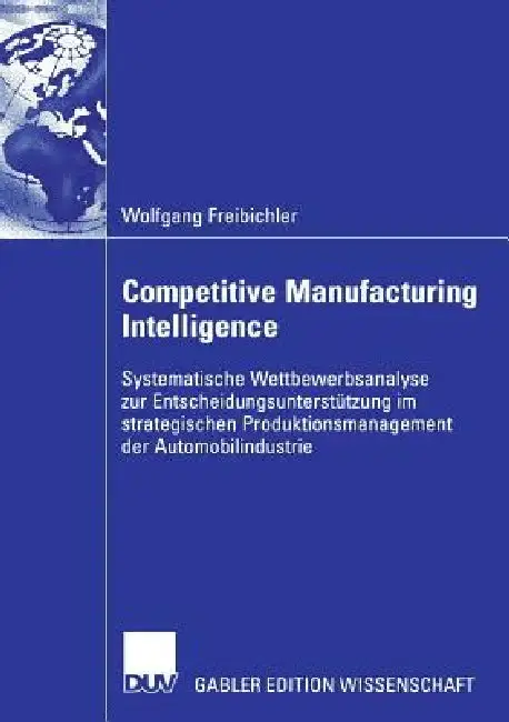 Cover of Competitive Manufacturing Intelligence
