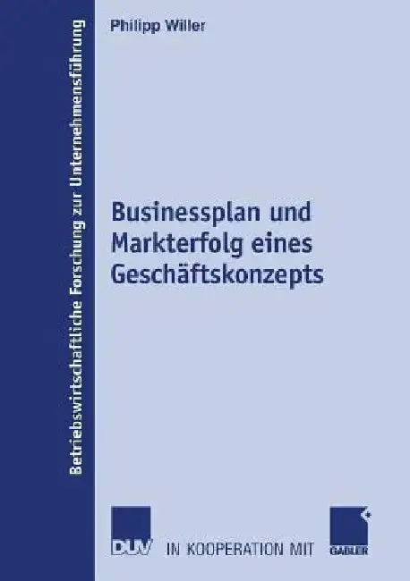 Cover of Businessplan Und Markterfolg Eines Geschäftskonzepts