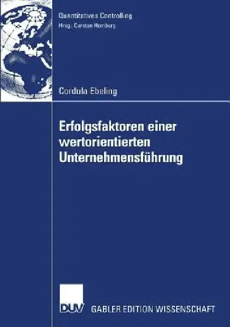 Cover of Erfolgsfaktoren Einer Wertorientierten Unternehmensführung