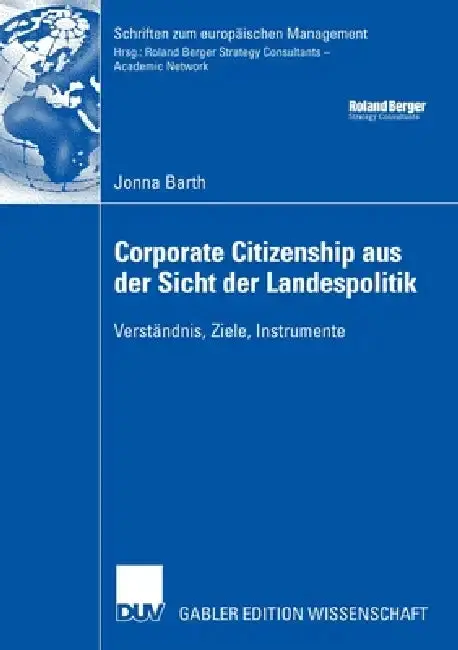 Cover of Corporate Citizenship Aus Der Sicht Der Landespolitik
