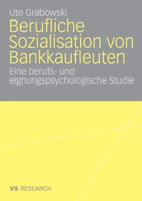Cover of Berufliche Sozialisation Von Bankkaufleuten