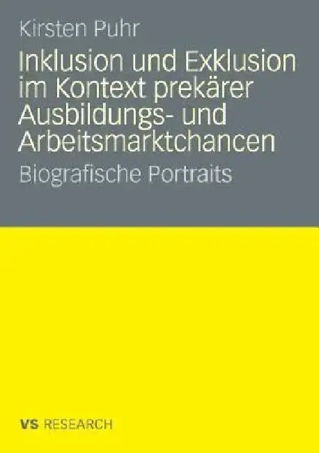 Cover of Inklusion Und Exklusion Im Kontext Prekärer Ausbildungs- Und Arbeitsmarktchancen