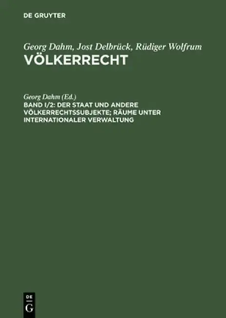 Cover of Der Staat Und Andere Volkerrechtssubjekte; Raume Unter Internationaler Verwaltung