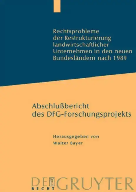 Cover of Rechtsprobleme der Restrukturierung landwirtschaftlicher Unternehmen in den neuen Bundesländern nach 1989