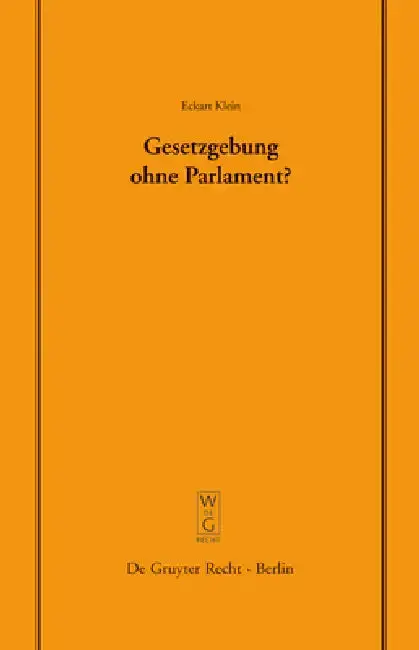 Cover of Gesetzgebung ohne Parlament?