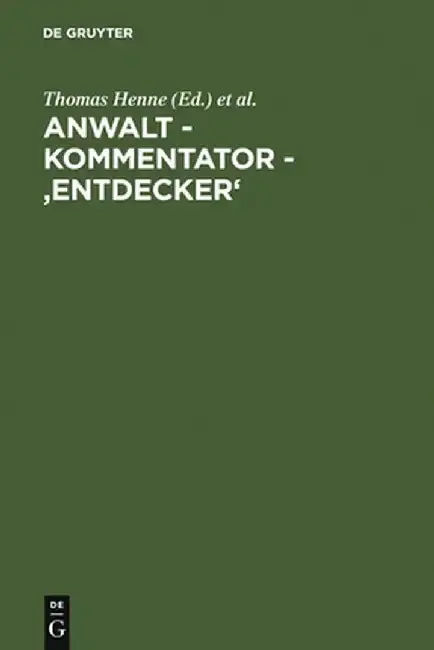 Cover of Anwalt - Kommentator - 'Entdecker'