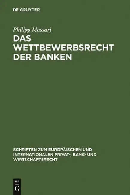 Cover of Das Wettbewerbsrecht der Banken