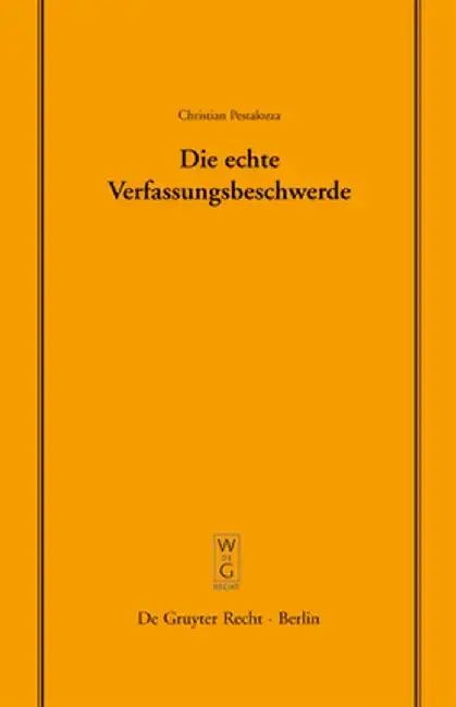 Cover of Die Echte Verfassungsbeschwerde