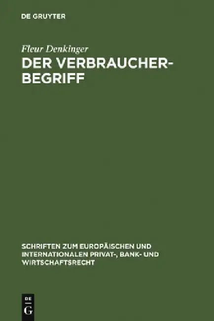 Cover of Der Verbraucherbegriff