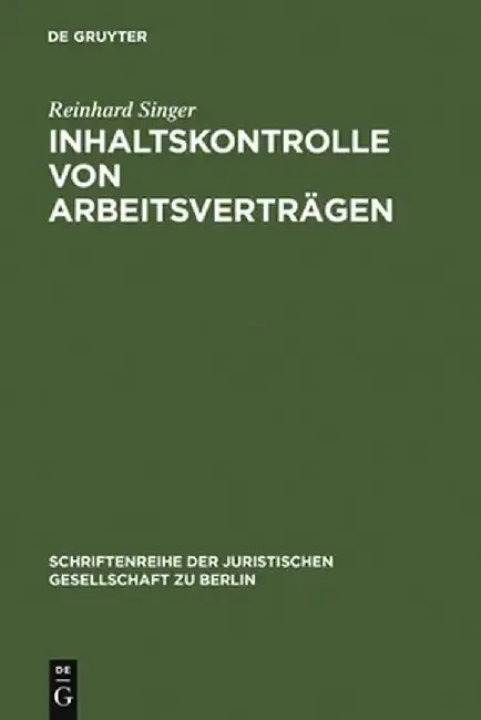 Cover of Inhaltskontrolle Von Arbeitsvertragen