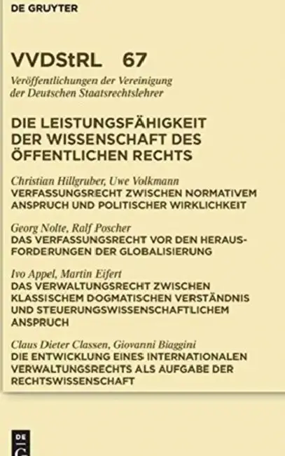Cover of Die Leistungsfähigkeit der Wissenschaft des Öffentlichen Rechts = The Efficiency of the Science of Public Law