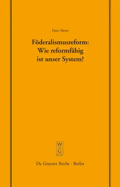 Cover of Föderalismusreform