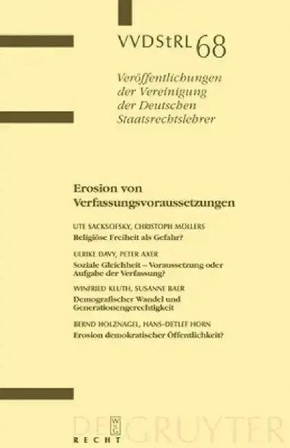 Cover of Erosion Von Verfassungsvoraussetzungen