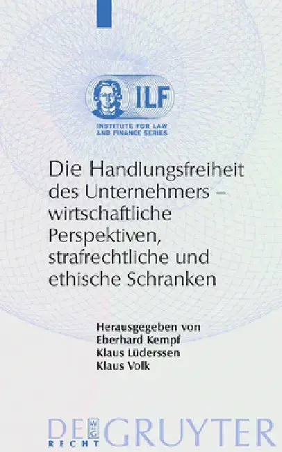 Cover of Die Handlungsfreiheit des Unternehmers