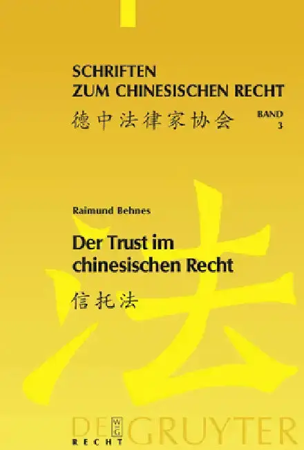 Cover of Der Trust im chinesischen Recht