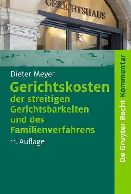 Cover of Gerichtskosten der streitigen Gerichtsbarkeiten und des Familienverfahrens