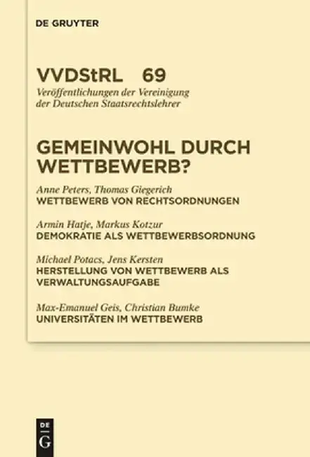 Cover of Gemeinwohl Durch Wettbewerb?