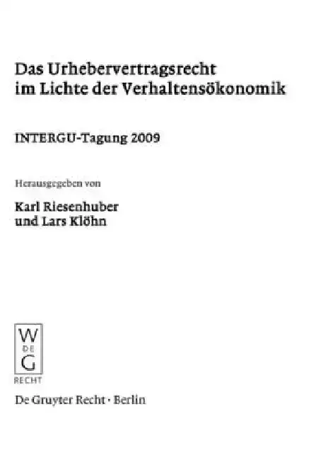 Cover of Das Urhebervertragsrecht im Lichte der Verhaltensökonomik