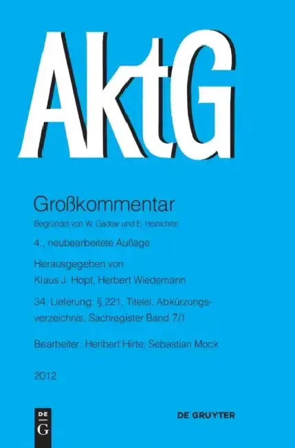 Cover of 221; Titelei, Abkurzungsverzeichnis, Sachregister Band 7/1