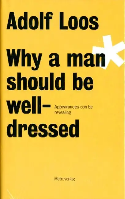 Cover of Adolf Loos - Why a Man Should be Well Dressed