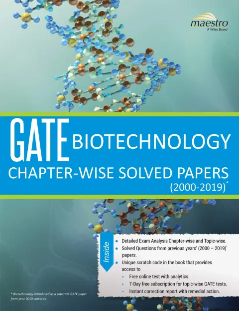 Cover of Wiley's GATE Biotechnology Chapter-Wise Solved Papers