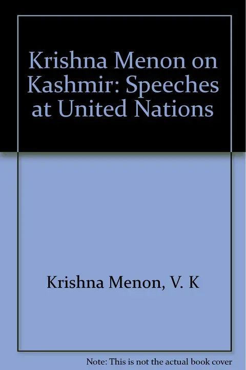 Cover of Krishna Menon on Kashmir