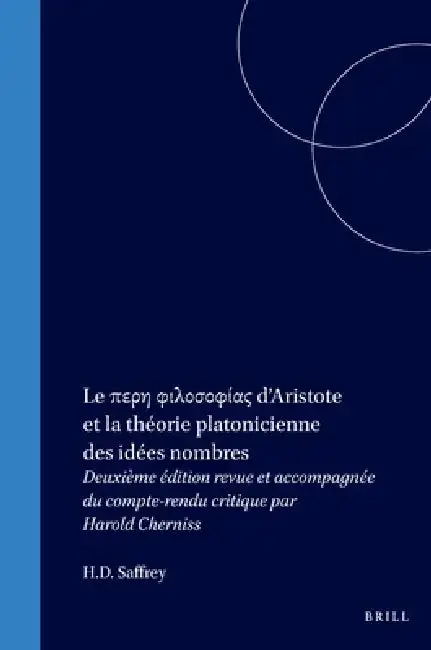 Cover of Le περη φιλοσοφίας d'Aristote et la théorie platonicienne des idées nombres