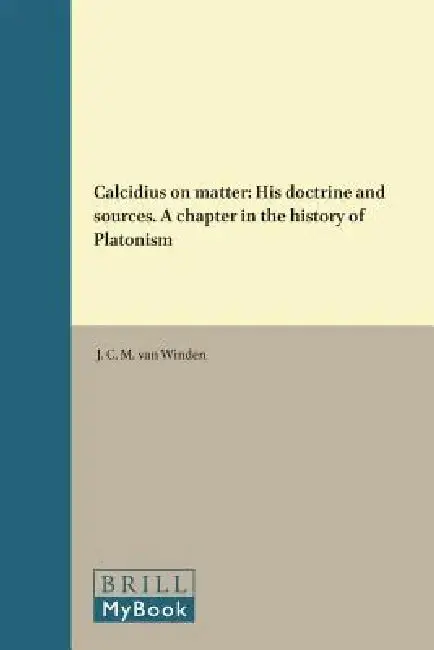 Cover of Calcidius on Matter