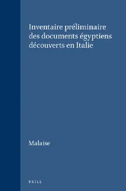 Cover of Inventaire préliminaire des documents égyptiens découverts en Italie