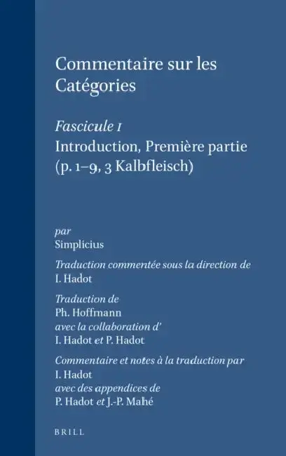 Cover of Commentaire sur les Catégories