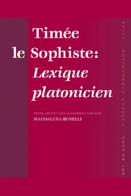 Cover of Timée Le Sophiste