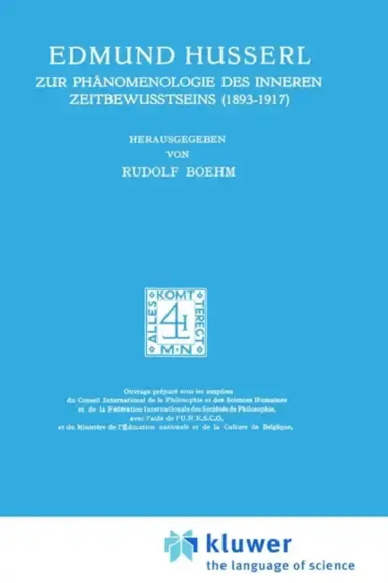 Cover of Zur Phänomenologie Des Inneren Zeitbewusstseins (1893-1917)