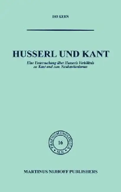 Cover of Husserl Und Kant